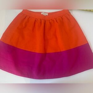 Kate Spade Pleated Cotton Bright Pink Orange Pocketed Skirt Girls Size 14